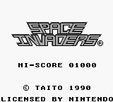 Space Invaders title screen for GameBoy